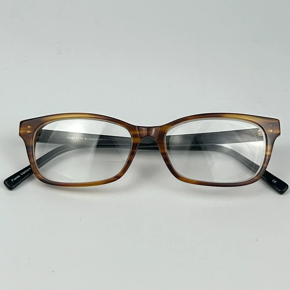Heart 1219 Blonde Havana Womens Eyeglasses Black Tortoise Full Rim 51-15-140 mm